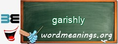 WordMeaning blackboard for garishly
